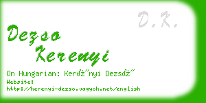 dezso kerenyi business card